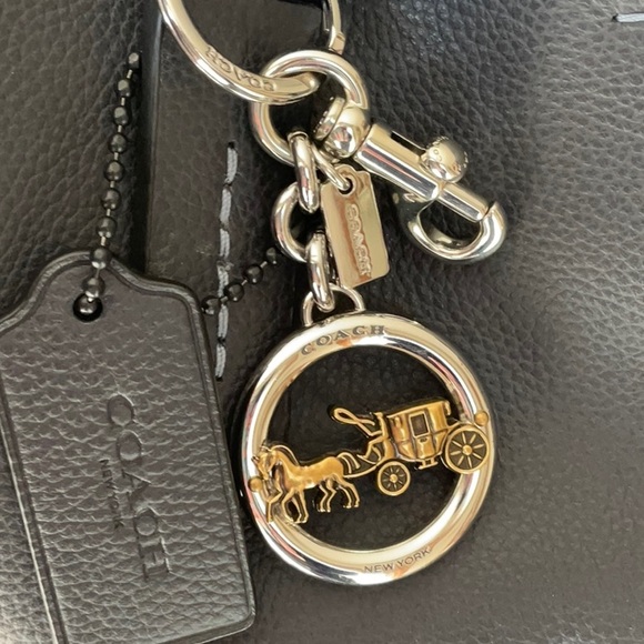 Navy blue leather coach grove tote - Picture 6 of 8